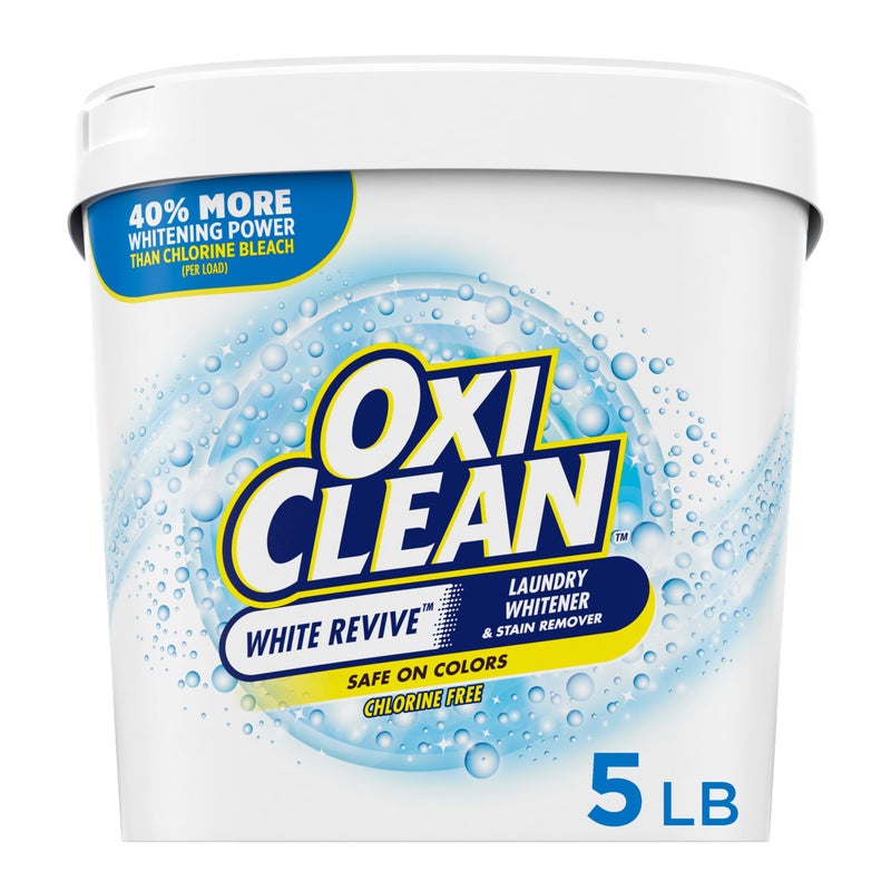 OxiClean White Revive Laundry Whitener and Stain Remover Powder, Alternative to Bleach for Laundry, 5 lb - Image 1